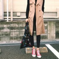 足元の赤が効くんです☆赤CONVERSEの可愛さが止まらない♡