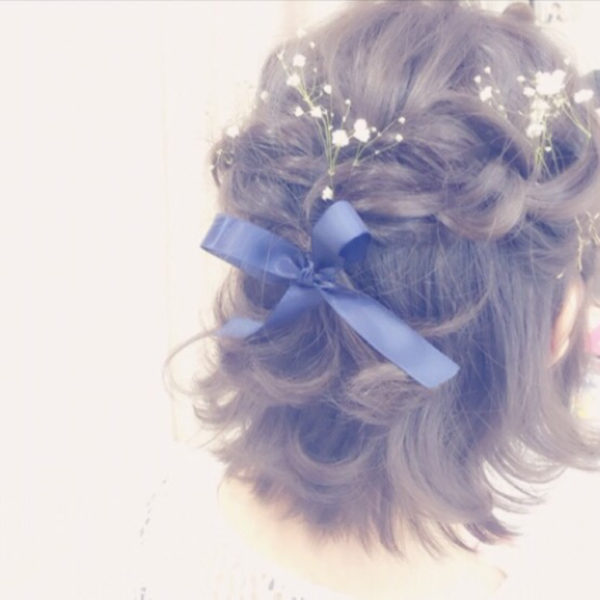 結婚式のボブヘアアレンジ11