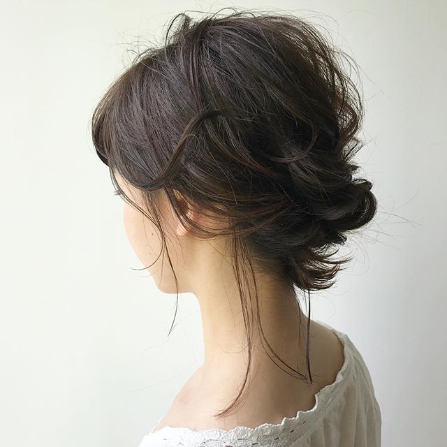 デートの髪型　ヘアアレンジ　お団子