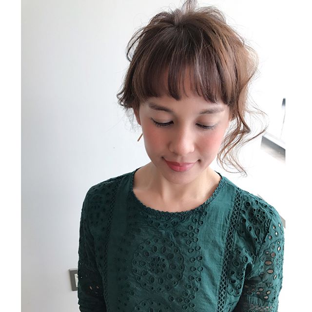 ぱっつんボブ　ヘアアレンジ ６