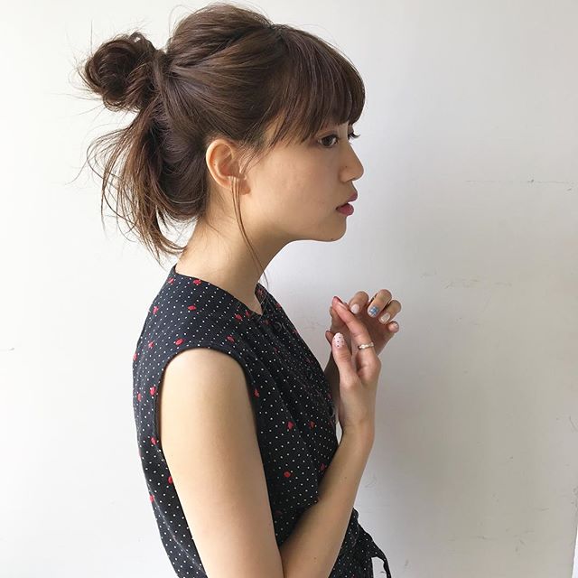 デートの髪型　ヘアアレンジ　お団子４