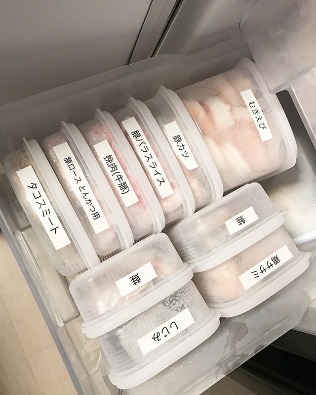 タッパー収納　冷蔵庫・冷凍庫　ラベル