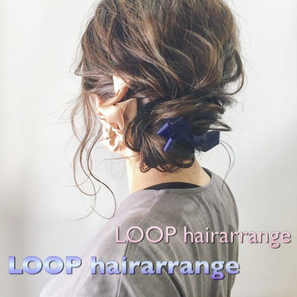 リボンのヘアアクセサリーを使ったアレンジ7