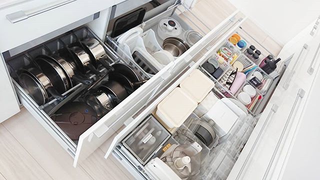 調理器具、食器の収納は引き出しに入れてスッキリと5