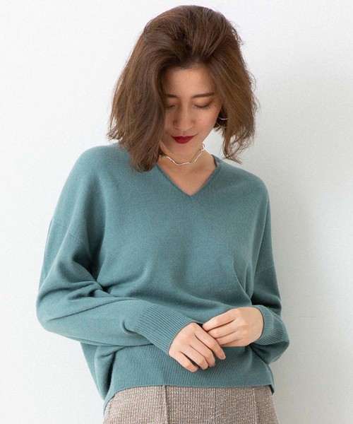 《WEB別注》アンゴラ混 ホールガーメントVネックプルオーバー2