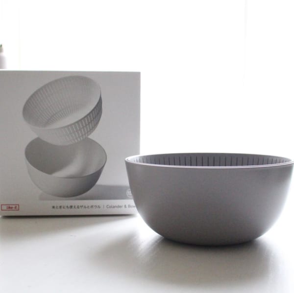 「like-it」のColander＆Bowl（米とぎにも使えるザルとボウル）