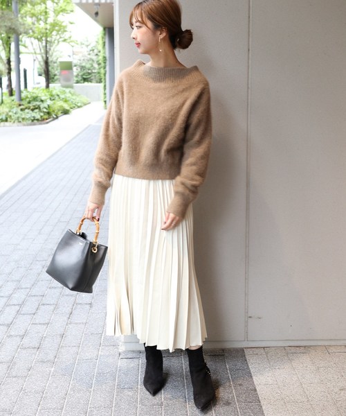 ファーニット オフショルプルオーバー