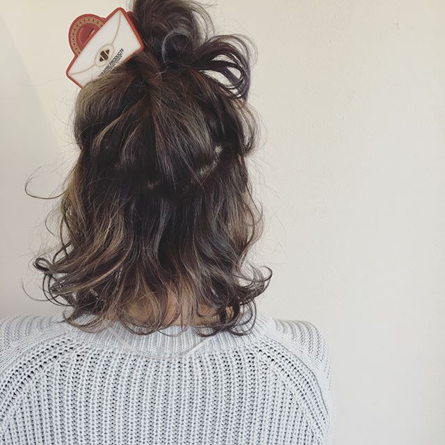 なみウェーブベースでヘアアレンジ