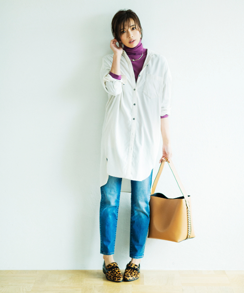 コーデュロイロングシャツ