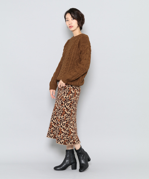クルーネックフィッシャーマンセーター