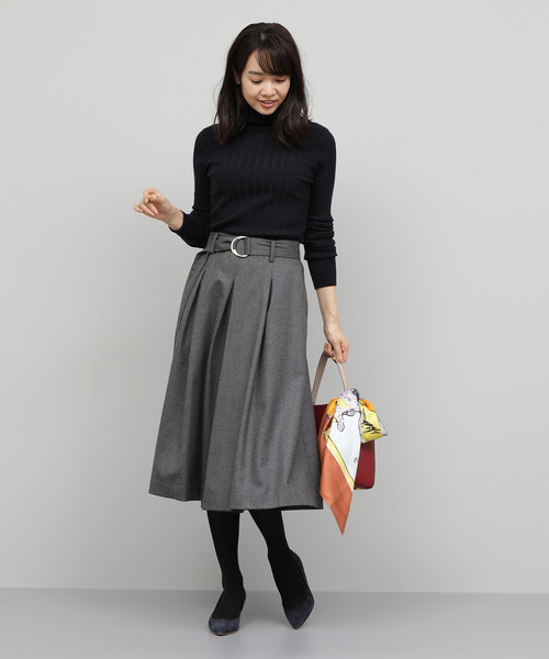 ウールハイウエストフレアパンツ