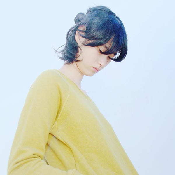 面長　ボブ　ヘアアレンジ