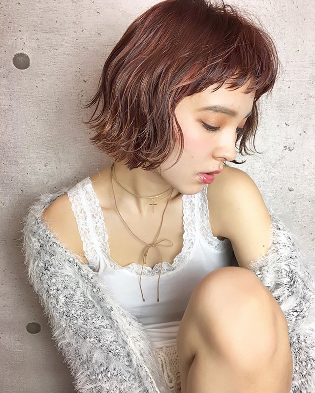 暖色系ヘアカラー赤２