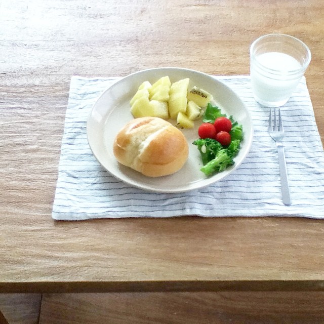 パンがメインの朝食シーン