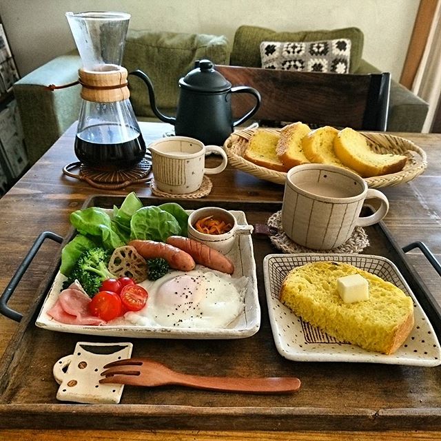 パンがメインの朝食シーン１１