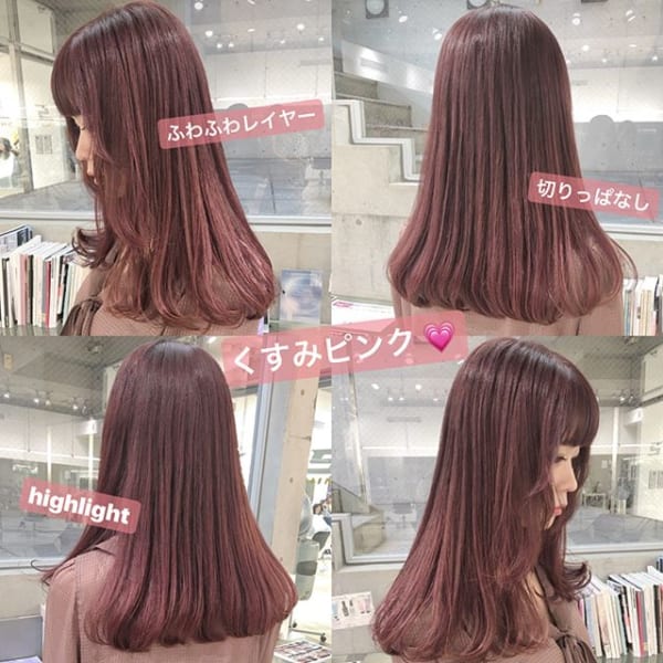 【2019】流行のピンク系ヘアカラー44