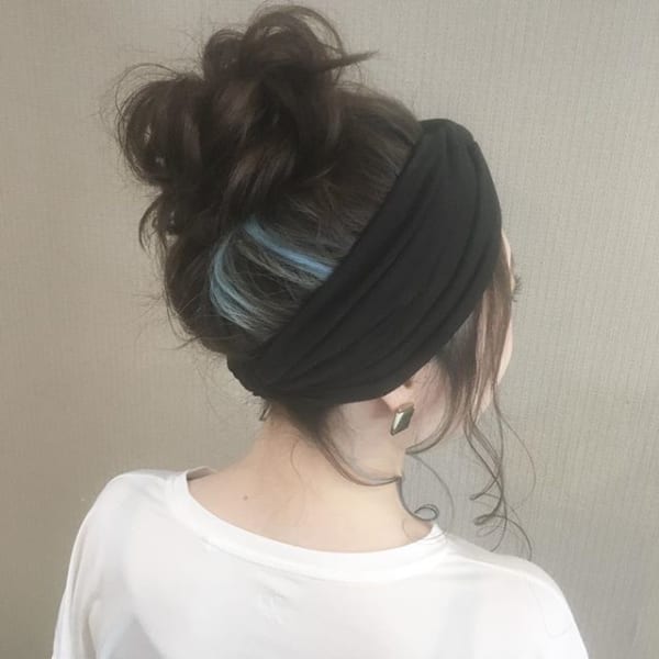 お団子ヘアバンドをプラスして