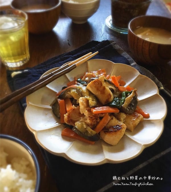 鶏むねと野菜の中華炒め