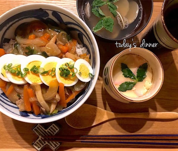 一人暮らし　レシピ　中華丼