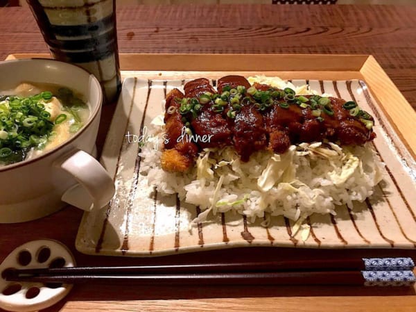 一人暮らし　レシピ　かつ飯丼