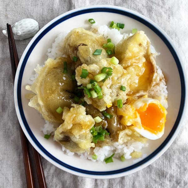 シイタケの天ぷら丼