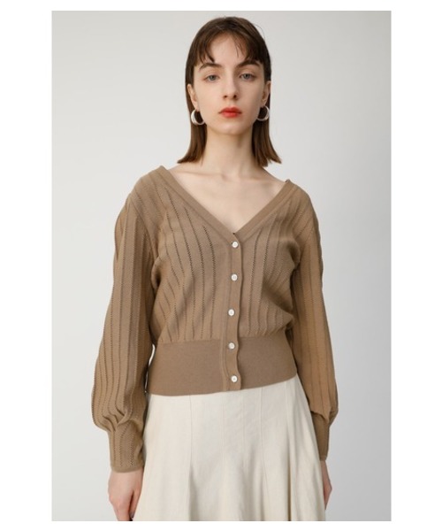 EYELET KNIT CARDIGAN