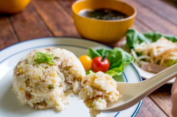 ネギ豚チャーハンと簡単副菜８