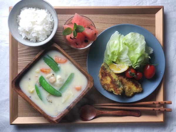 タラのカレー風味パン粉焼き⠀