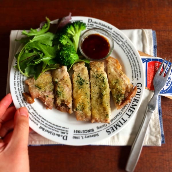 豚のガーリック醤油パン粉焼き