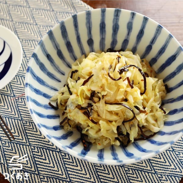 大量消費！レンジ温キャベツの塩こんぶ和え