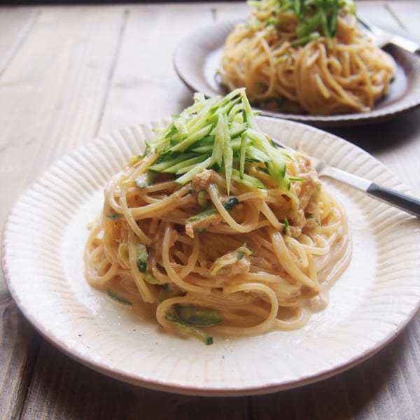 ツナと胡瓜の冷製パスタ