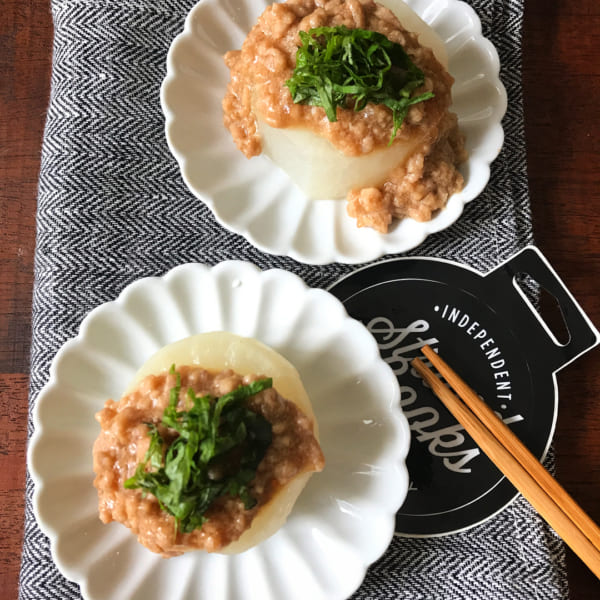 ふろふき大根ととろみひき肉あんかけ