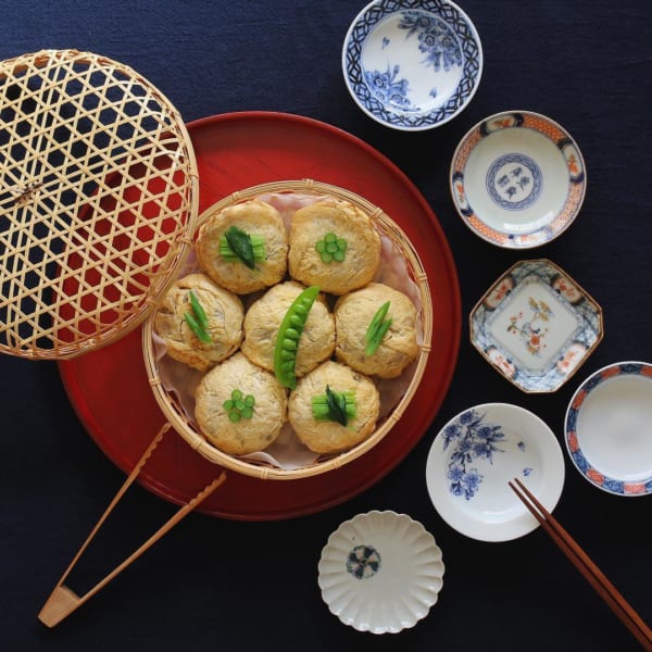 丸いご飯の玉子巻き