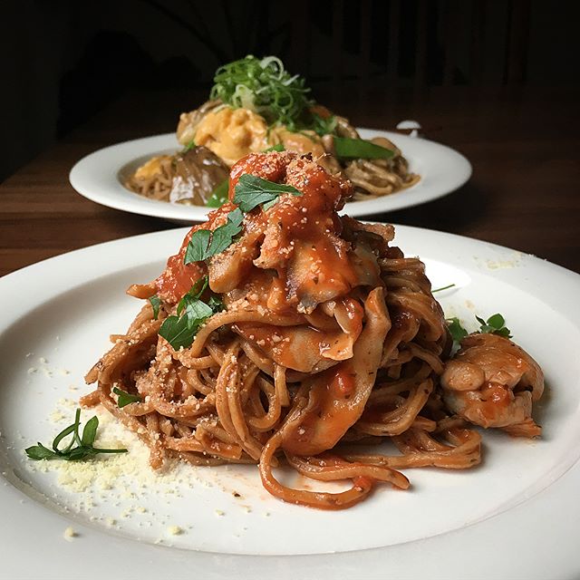 野菜 トマトソース パスタ8