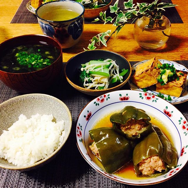 ピーマンの肉詰め煮