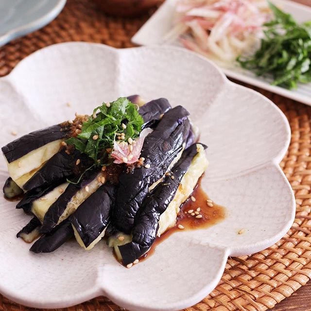 ナスのおひたし　和風ハンバーグに合うおかず