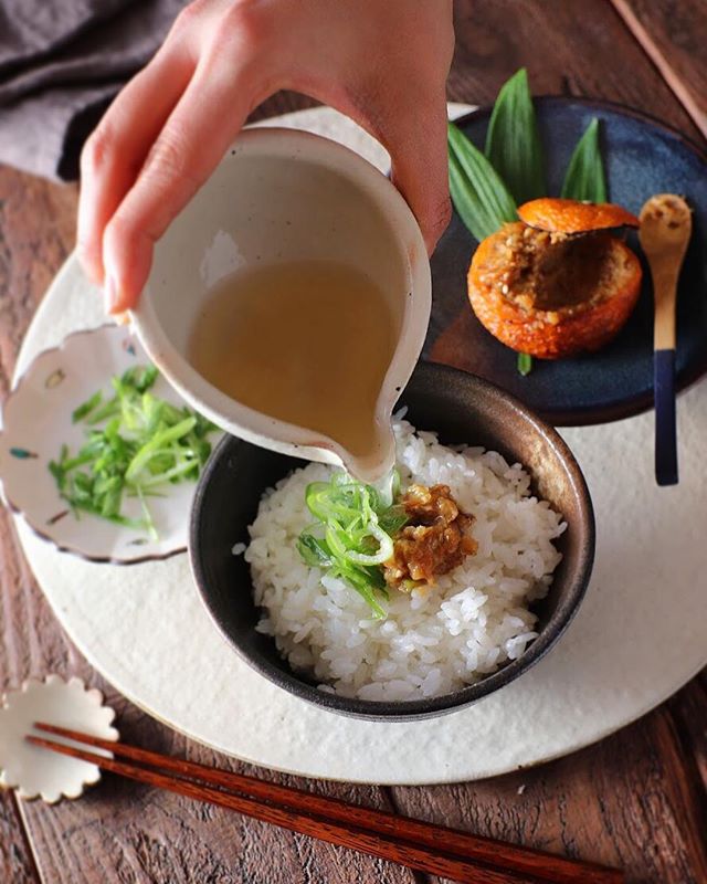 柚子味噌がつおのだし茶漬け