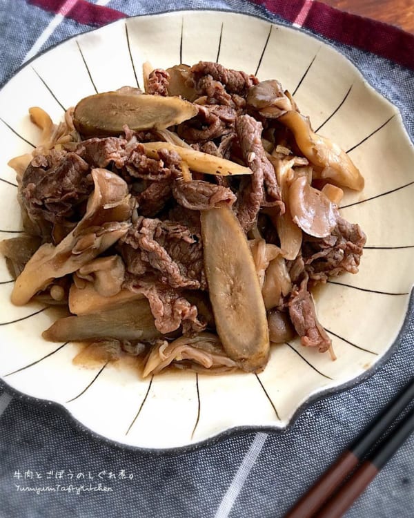 牛肉とごぼうのしぐれ煮丼