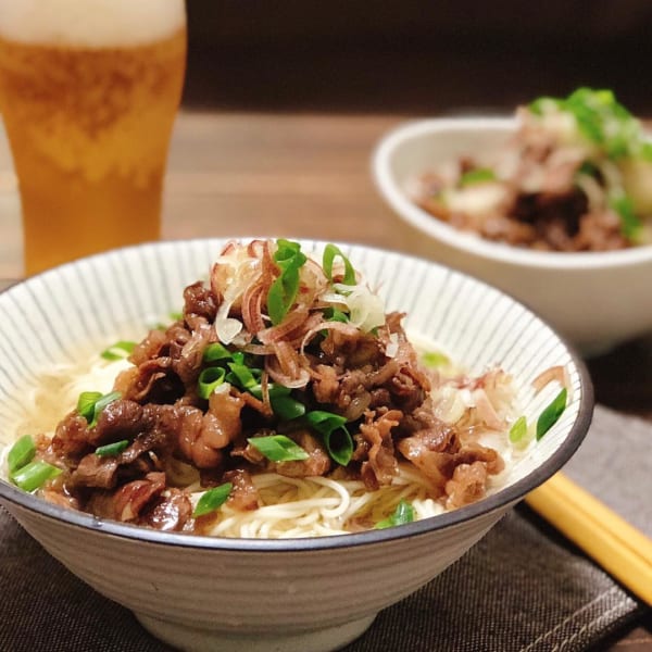 牛肉ぶっかけそうめん