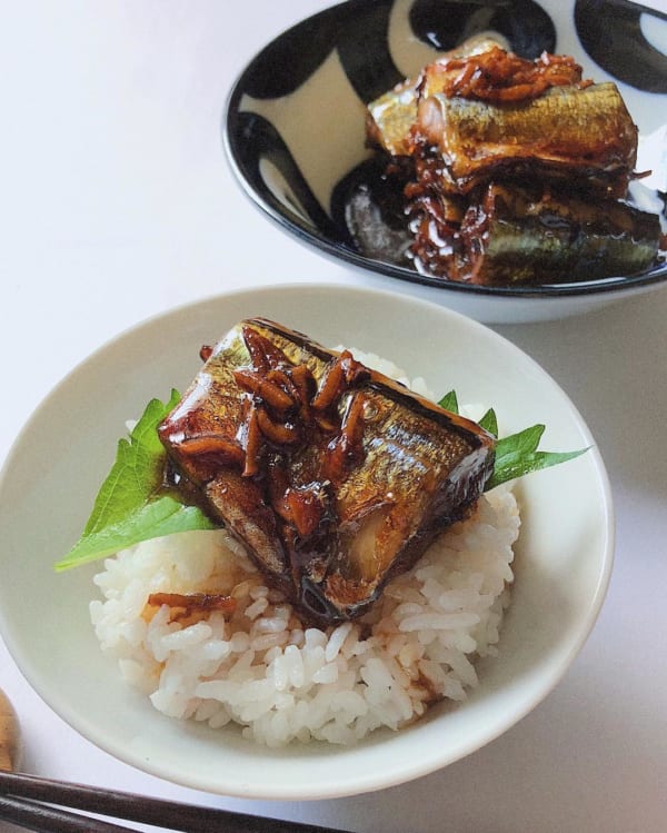 秋刀魚の甘露煮丼