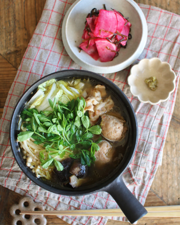 朝食に食べたいさっぱり鶏団子鍋