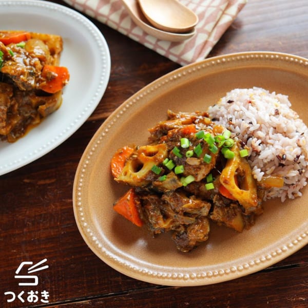 サバ缶と根菜のカレー丼