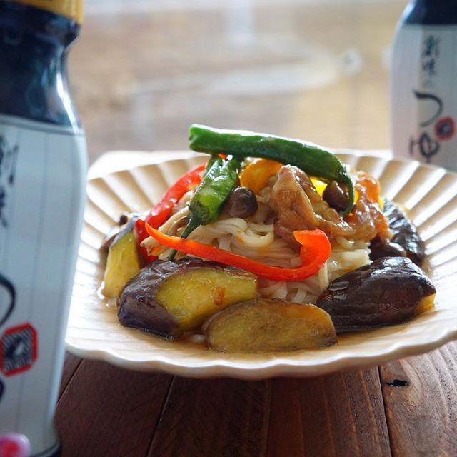 揚げ焼き野菜の冷やしうどん