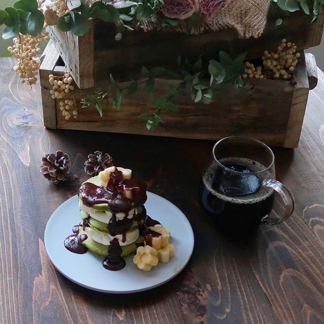 チョコがけ！抹茶パンケーキ