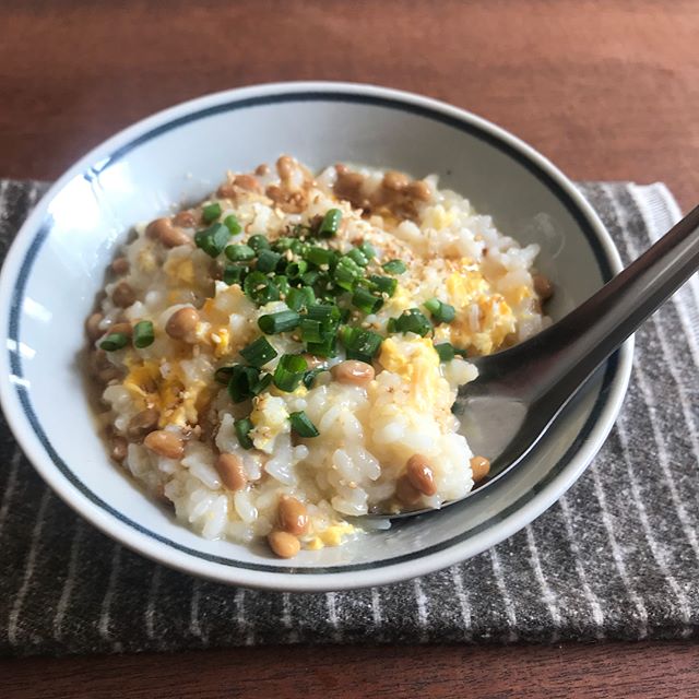 レンジで納豆雑炊