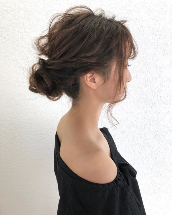 ワンレンロング ヘアアレンジ4