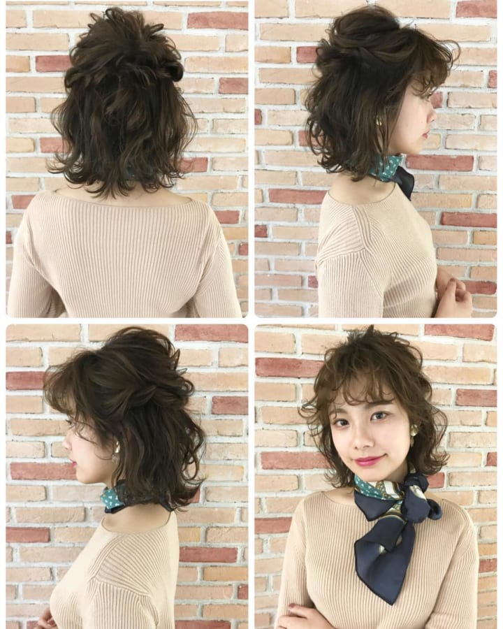 パーマを生かしたヘアアレンジ