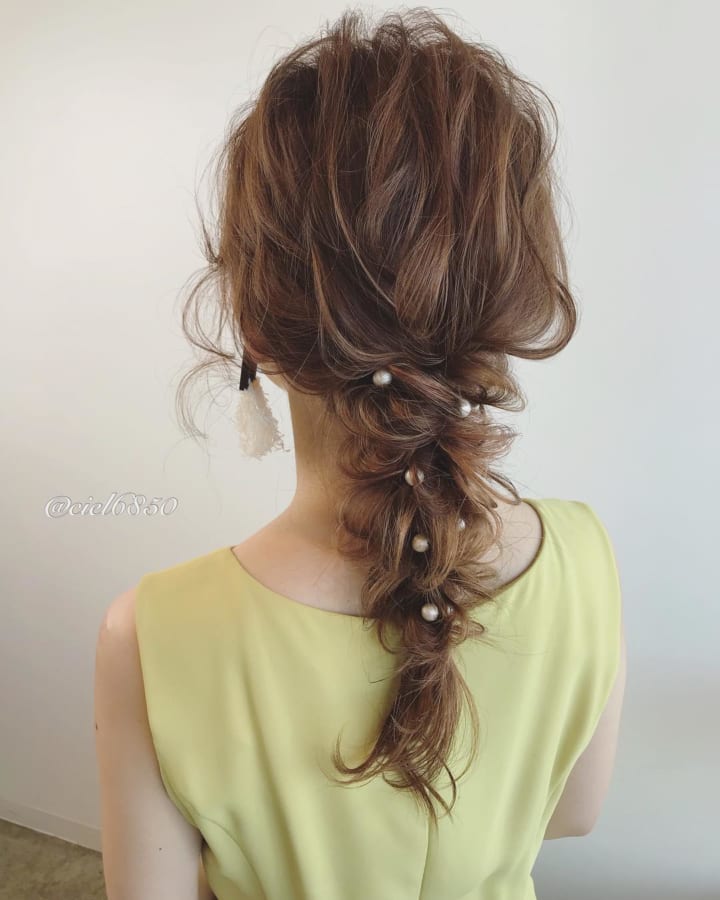 上品ヘアアクセサリー×編み下ろし