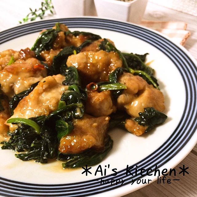 こってり！鶏肉とほうれん草のオイマヨ炒め