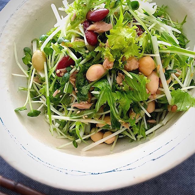 香味野菜とお豆のツナサラダ